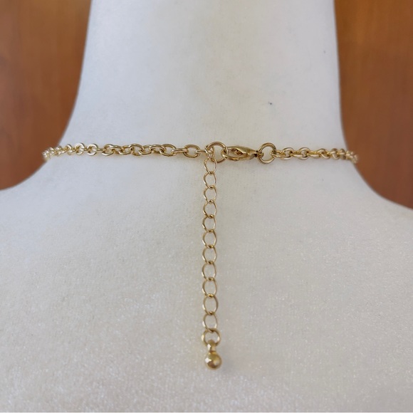 Vintage Bib Necklace ,Peach Geometric Link Necklace in excellent condition - Picture 3 of 7